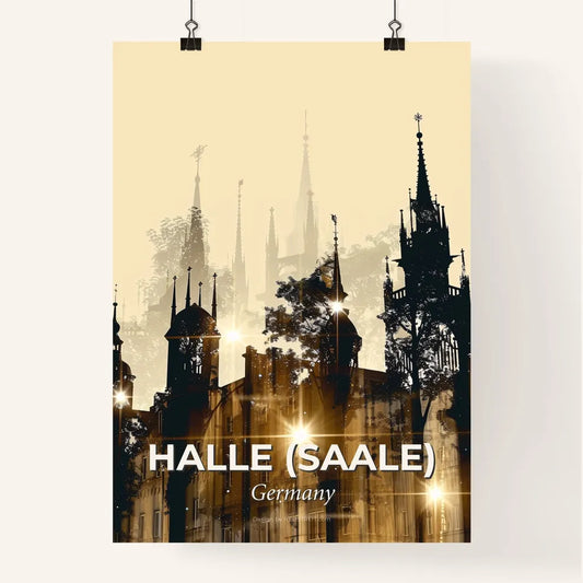 Halle Silhouette Reimagined: Sparkles on Beige Poster