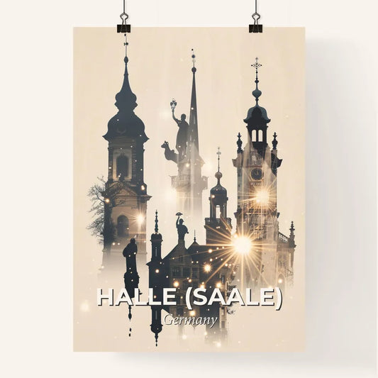 Halle (Saale) Skyline Composite Art Poster Poster