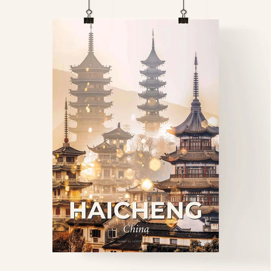 Haicheng Skyline Double Exposure Composite Art Poster