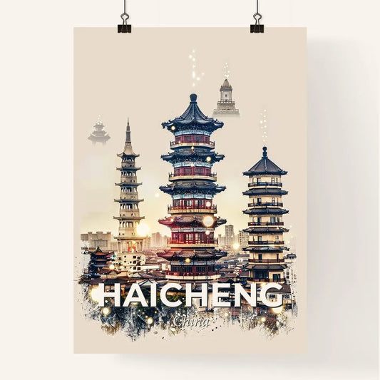 Haicheng Skyline Double Exposure Poster Art Poster