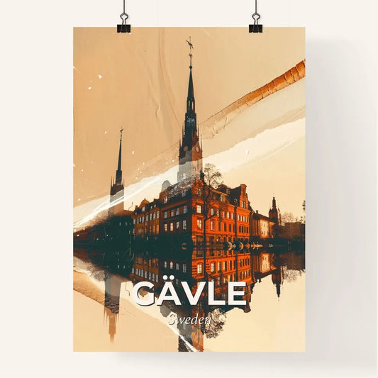 Gävle Skyline Double Exposure Cityscape Poster Art Poster