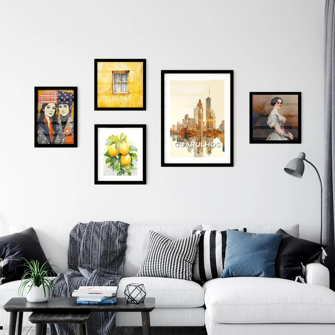 Guarulhos Skyline Double Exposure Composite Art Wall Art