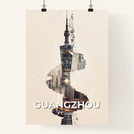 Guangzhou Skyline Double Exposure Poster Art Poster