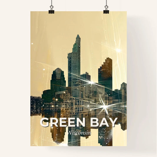 Green Bay Skyline Composite Art Poster Poster
