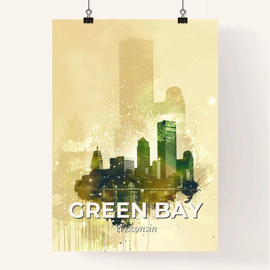 Green Bay Skyline Composite Art Poster Poster
