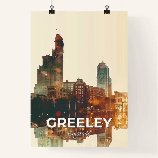 Greeley Skyline Composite Beauty in Beige Poster