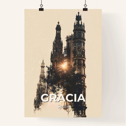 Gràcia Barcelona Cityscape Architecture Sparkle Poster Poster