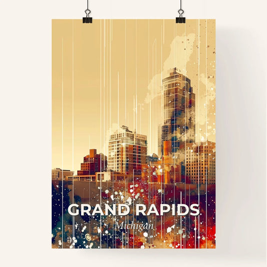 Grand Rapids Skyline Double Exposure Icon Art Poster