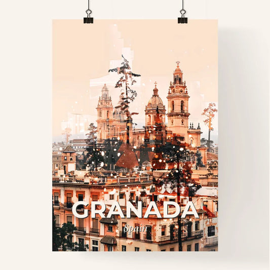 Granada Skyline Double Exposure City Icons Poster Art Poster