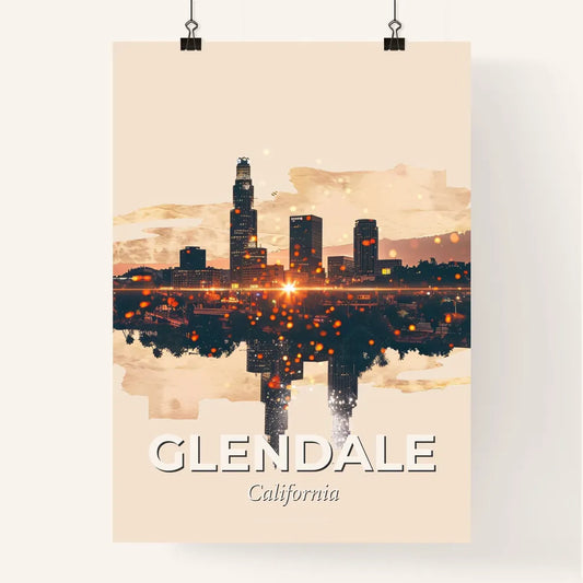 Glendale City Skyline Composite Art Poster