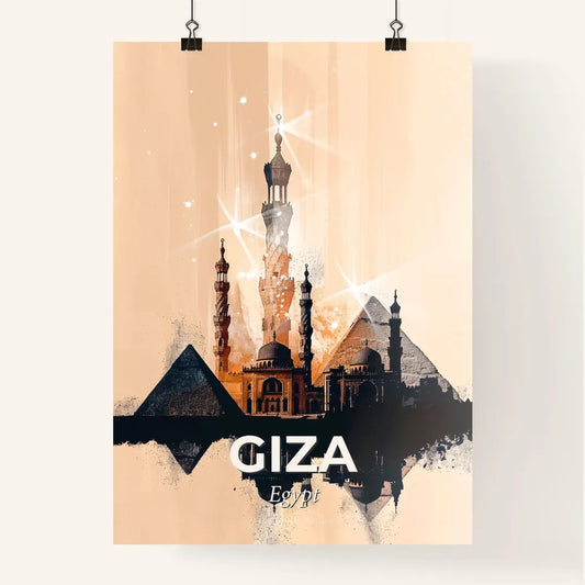 Giza Skyline Double Exposure Composite Poster Art Poster