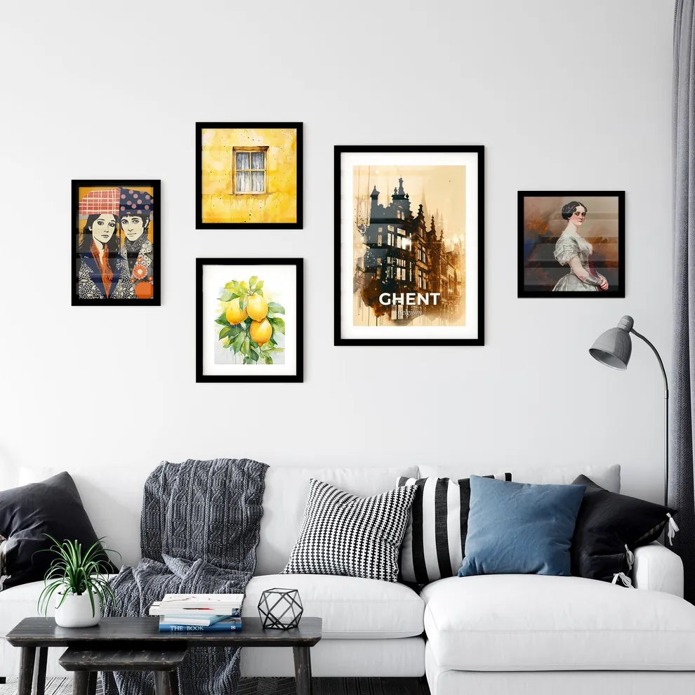 Ghent's Silhouette Skyline Composite Poster Art Wall Art