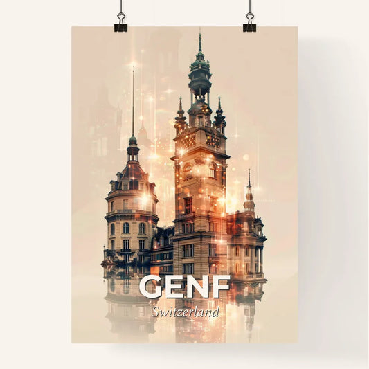 Geneva Skyline Composite Art Poster Poster