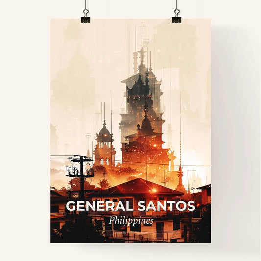 General Santos City Skyline Composite Art Poster Poster