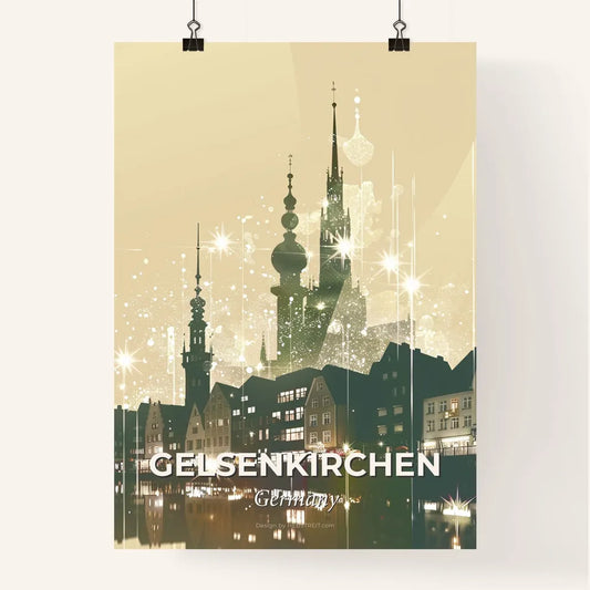 Gelsenkirchen Skyline Double Exposure Art Poster Poster