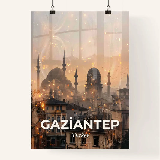Gaziantep Cityline and Local Icons Composite Poster Poster