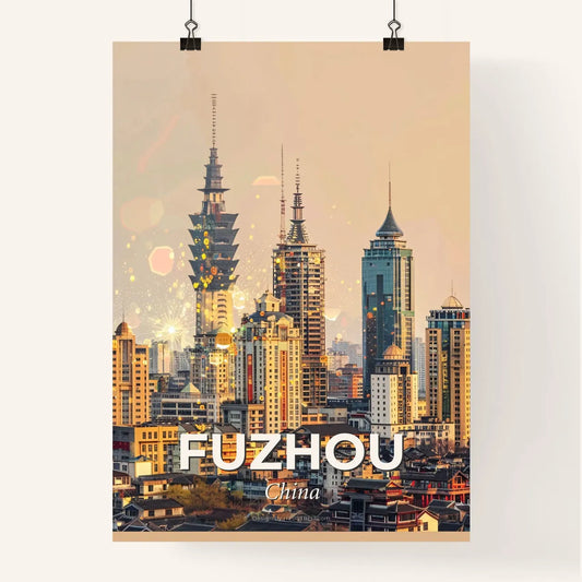 Fuzhou Skyline Composite Art Print Poster