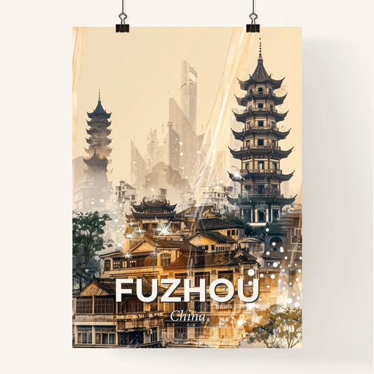 Fuzhou Memory of China Skyline Poster Poster