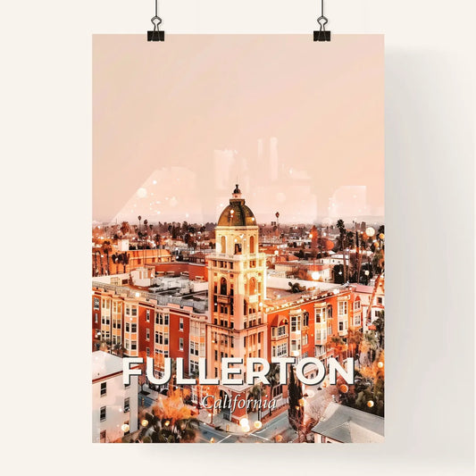 Fullerton City Skyline Glow Poster