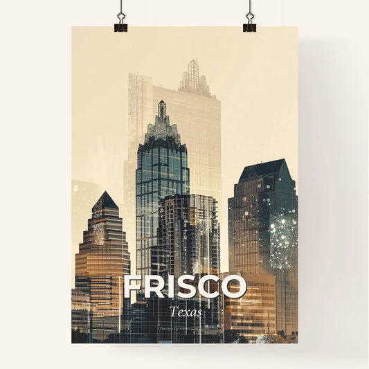 Frisco City Skyline Double Exposure Art Poster Poster