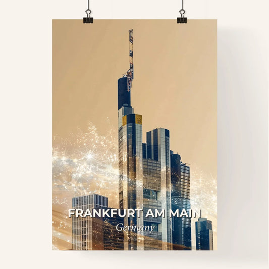 Frankfurt Skyline Iconic Beige Poster Art Poster