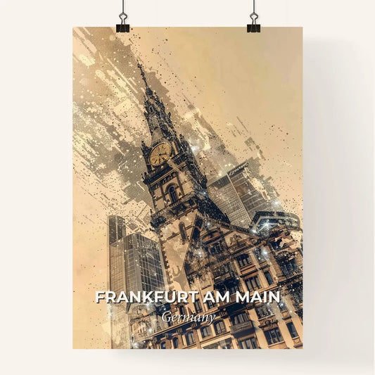 Frankfurt Skyline Cityscape Composite Art Poster Poster