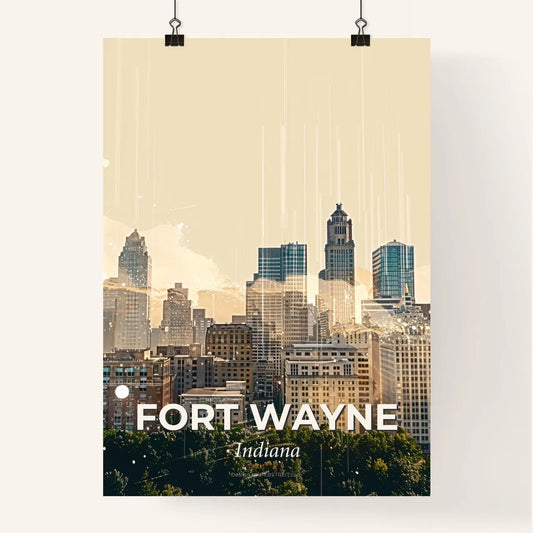 Fort Wayne: Day and Night Cityscape Composite Poster