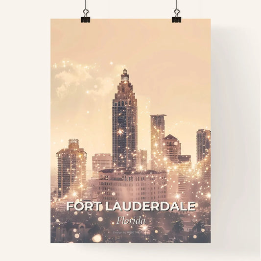 Fort Lauderdale Cityscape Skyline Composite Artwork Poster