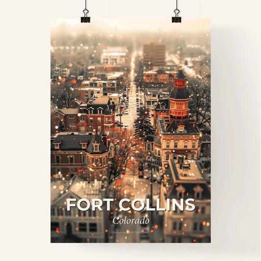 Fort Collins Skyline Artistic Composition Poster Poster