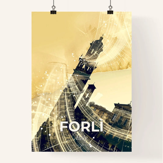 Forli Italy Skyline Double Exposure Art Poster