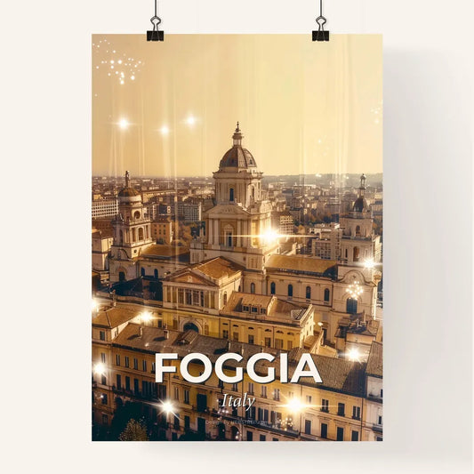 Foggia Skyline Double Exposure Cityscape Art Poster