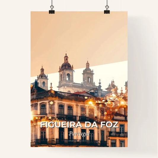 Figueira da Foz Skyline City Art Sparkles Poster Poster