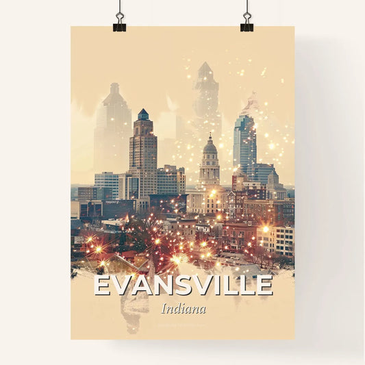 Evansville City Skyline Art Poster Poster