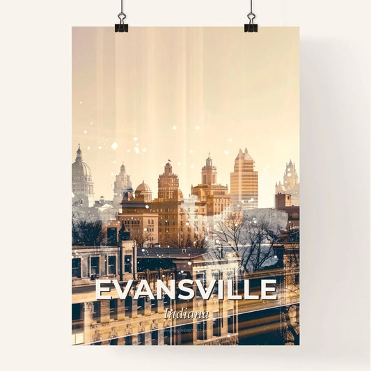 Evansville Architecture Symphony on Beige Poster