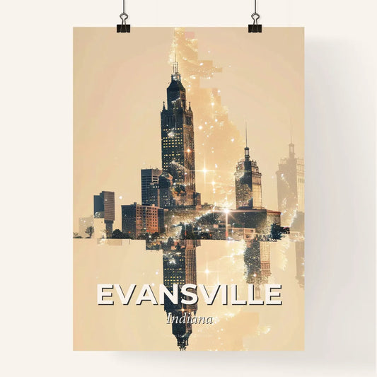 Evansville Skyline Double Exposure Composite Art Poster