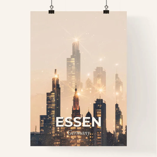 Essen Skyline Fairy Tale Cityscape Poster