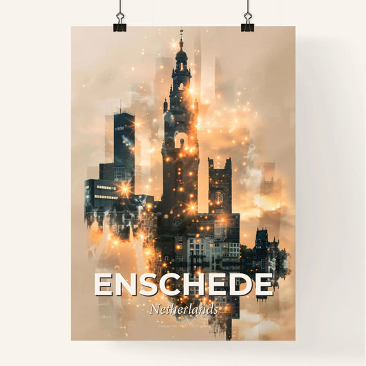 Enschede Skyline Art Poster