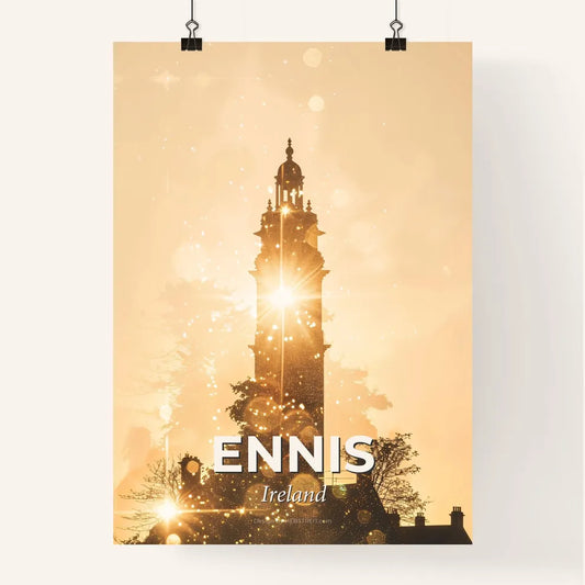 Ennis Silhouette Skyline Composite Art Poster Poster