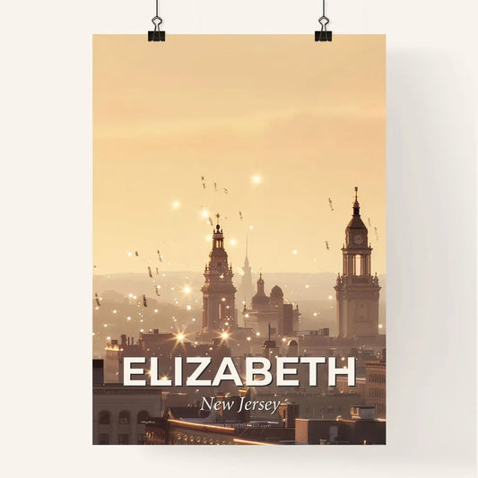 Elizabeth Cityscape Skyline Art Poster