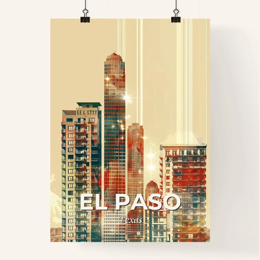 El Paso Skyline Double Exposure Cityscape Poster Art Poster