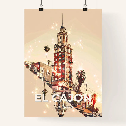 El Cajon City Skyline Graphic Art Poster Poster