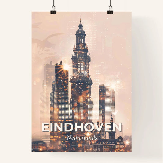 Eindhoven Skyline: Icons and Lights Poster