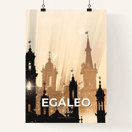 Egaleo City Skyline Minimalist Poster Poster