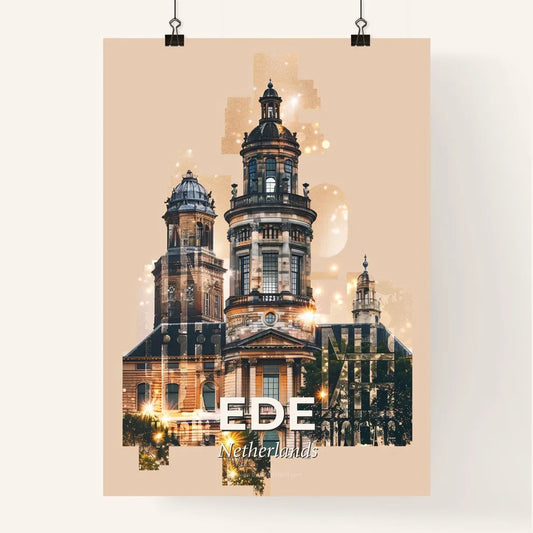 Ede, Netherlands: City Skyline Art with Local Icons Poster