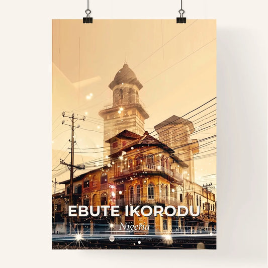 Ebute Ikorodu Skyline Double Exposure Mosaic Poster