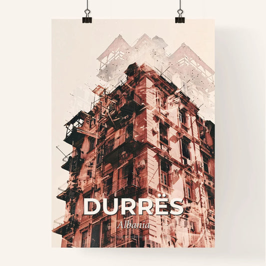 Durrës Skyline Composite: Beiges and Lights Poster