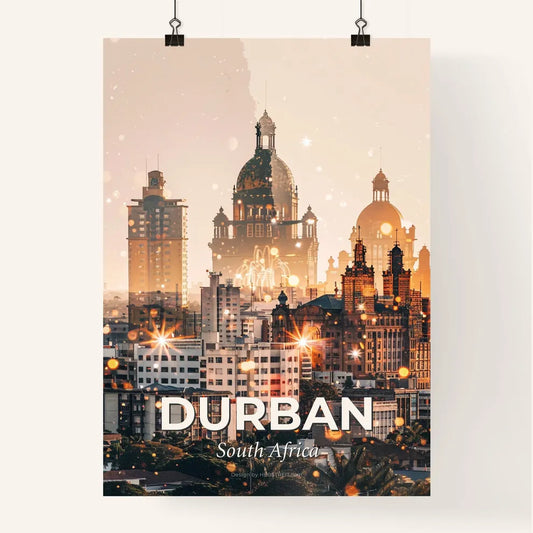 Durban Double Exposure Skyline Art Poster Poster