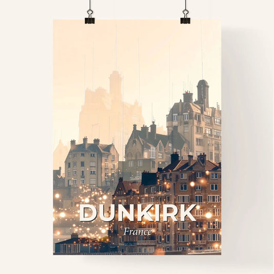 Dunkirk Skyline Composite Art Bright Beige Poster