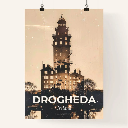Drogheda City Skyline Double Exposure Silhouettes Poster Poster