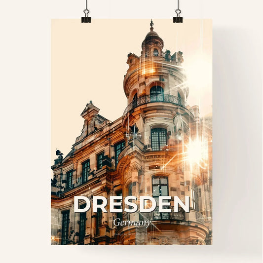 Dresden City Skyline Poster: Local Icons and Sparkles Poster